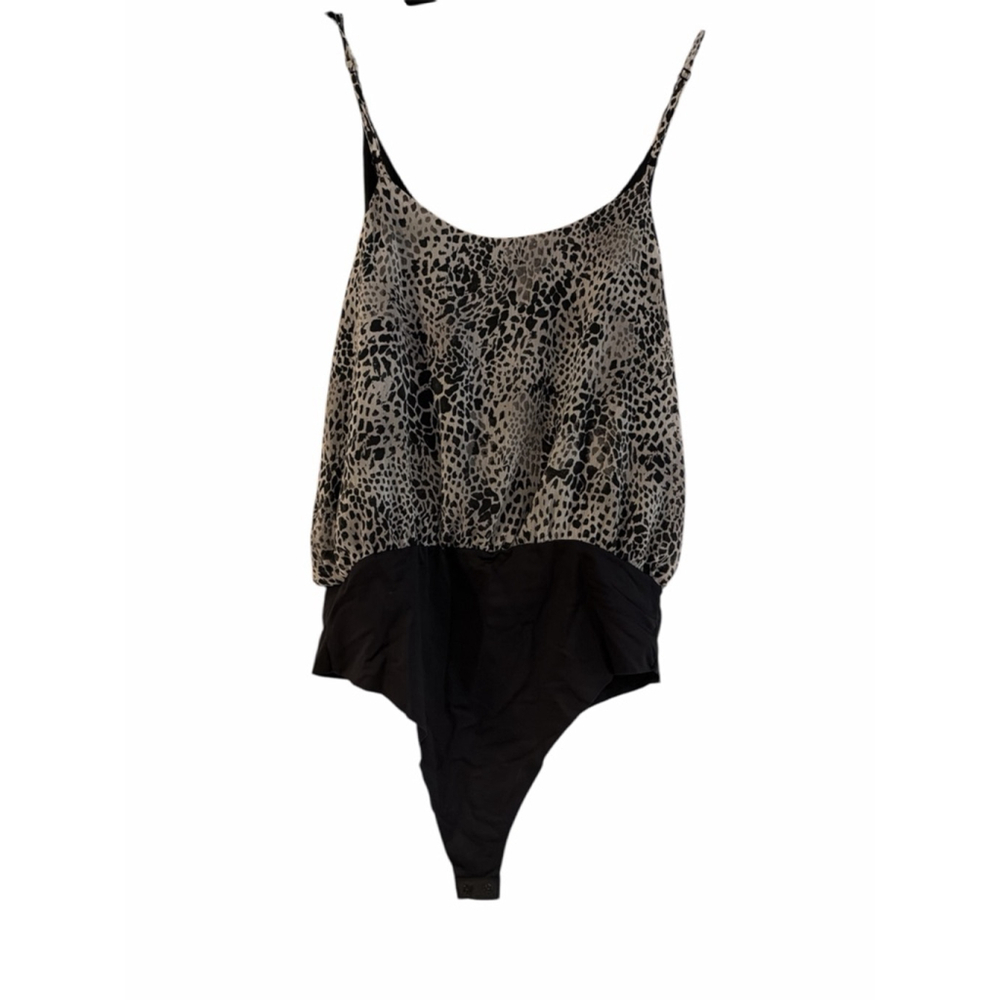 Do+Be Black & White Cheetah Print Bodysuit - Spandex Waist - Size Medium - NWT - Picture 2 of 8